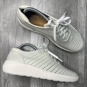 Clarks Womens LeaKayleigh Aster Shoes Lace Up Sneaker “White” Leather Size 6
